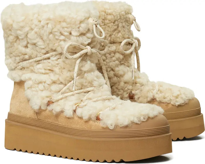 Mellow Genuine Shearling Platform Bootie (Women) | Nordstrom
