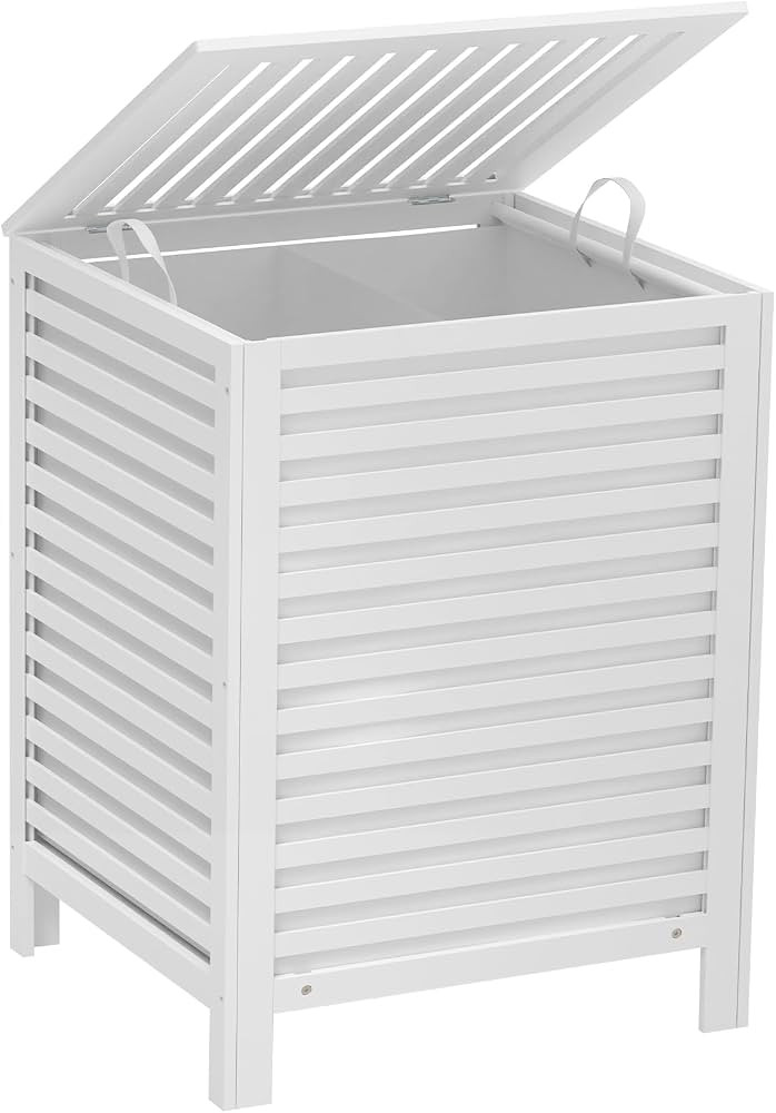 VASMIA Laundry Hamper with Lid, 2 Section 31.7Gal/120L Bamboo Large Laundry Basket with Removable... | Amazon (US)