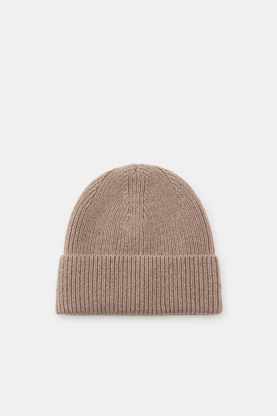 CUFFED RIBBED BEANIE HAT | Zara US