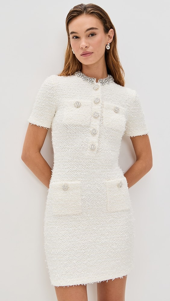 Cream Textured Knit Mini Dress | Shopbop