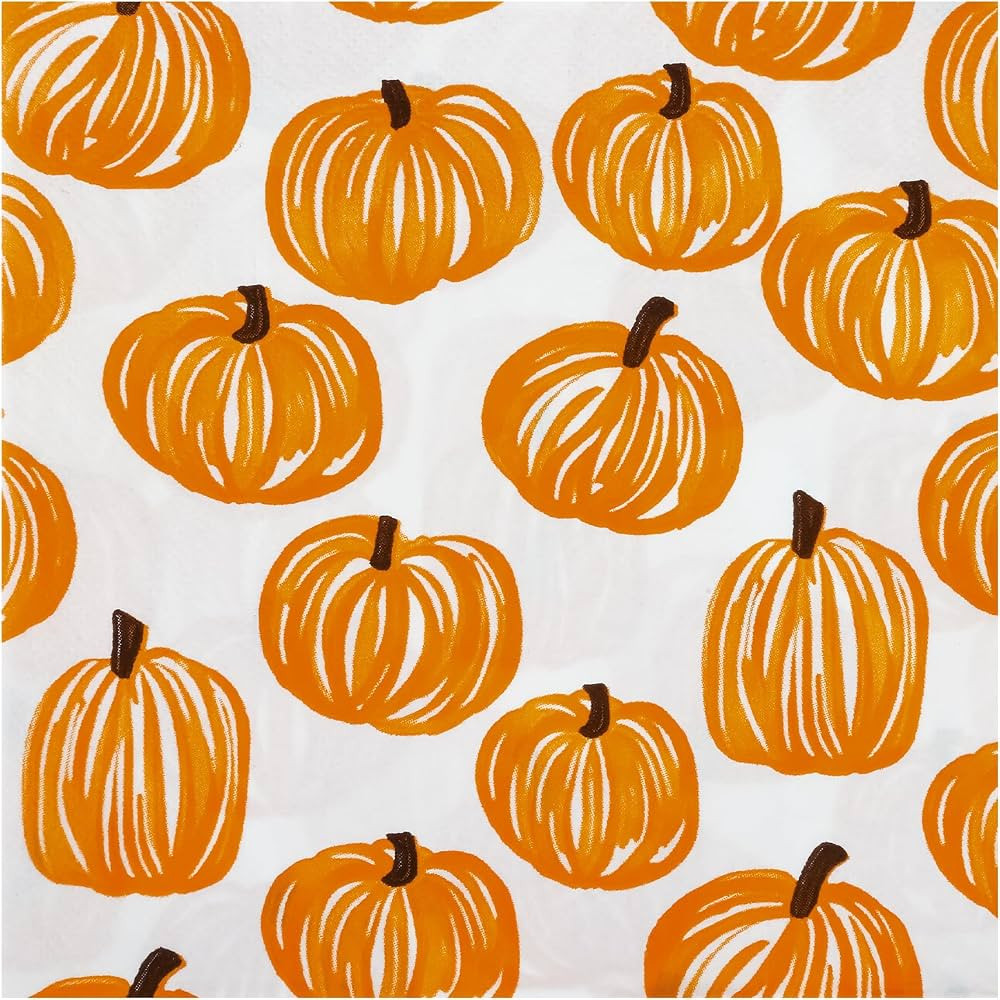 100Pcs Fall Pumpkin Luncheon Paper Napkins 6.5Inch | Amazon (US)