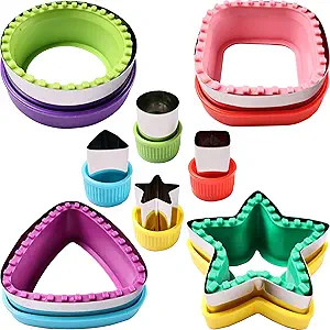 Geometric Sandwich Cutter and Sealer Set - 4 Piece Bread Sandwich Decruster Pancake Maker DIY Coo... | Amazon (US)