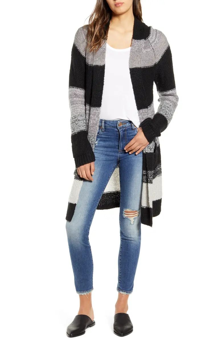 Bold Stripe Longline Cardigan | Nordstrom