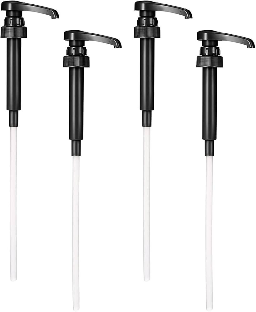 Black Pump Coffee Syrup Pumps - 4 Pcs Coffee Creamer Pump Dispenser Milk Pump for Gallon Black Ch... | Amazon (US)