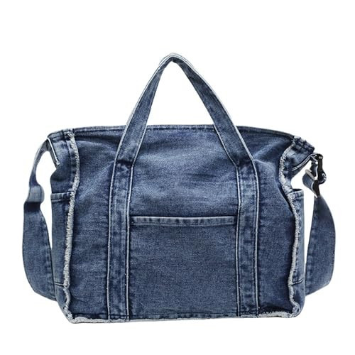 Extolove Denim Tote Bags for Women Jean Purse Casual Denim Handbag Large Capacity Crossbody Shoulder Bag (Light Blue) | Amazon (US)
