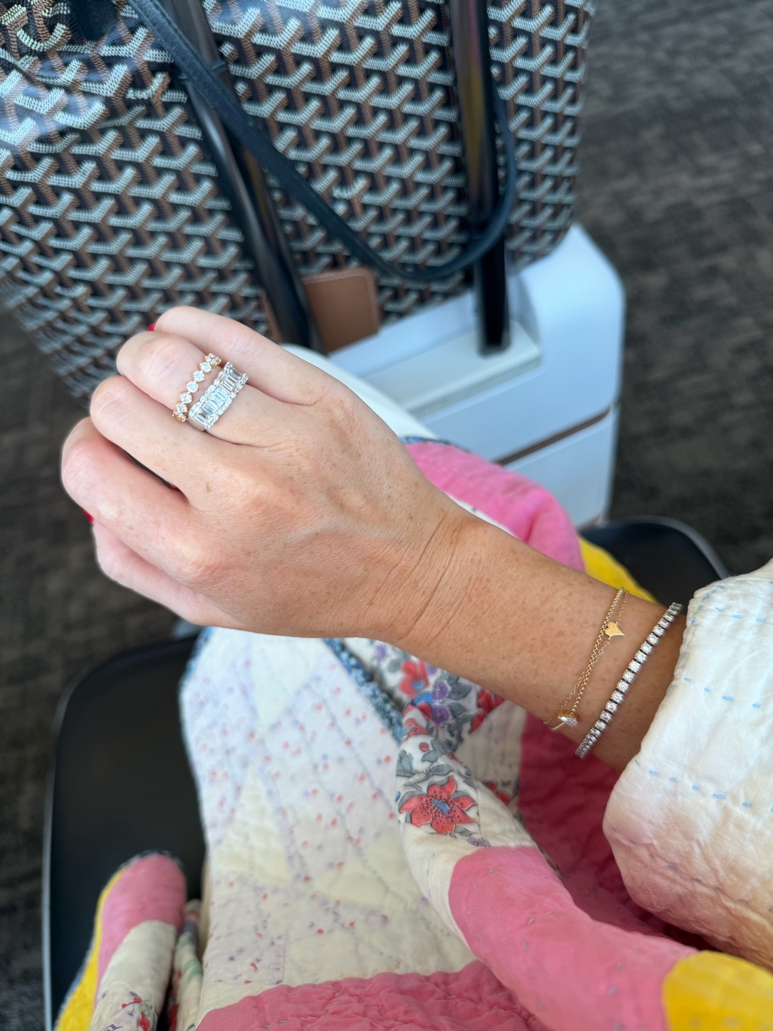 Reunited with my diamond bands after a resize and stone replacement and I feel like myself again //