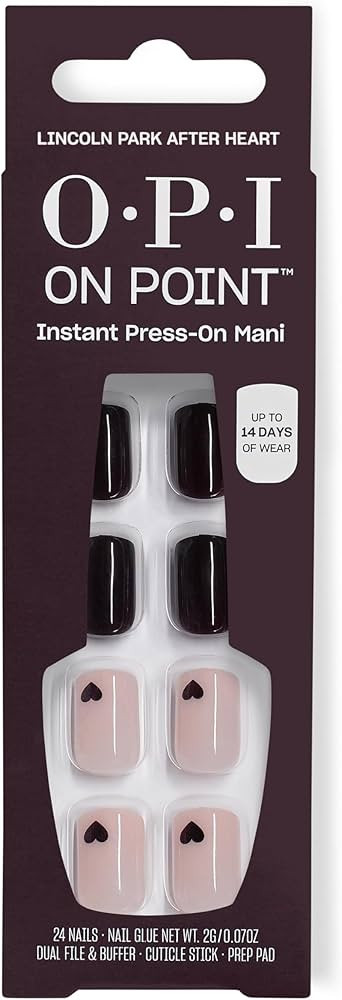 OPI On Point Press On Nails | Short Round Classic & Accent Nail Art Press On Nails | 24 Count Wit... | Amazon (US)