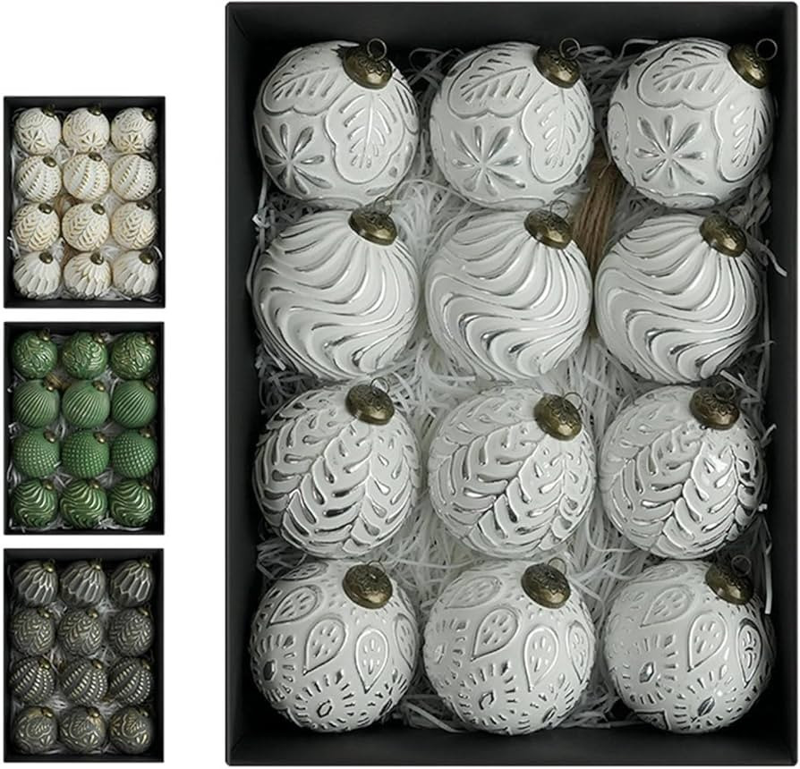 Christmas Ornaments for Tree Decorations - Rustic Christmas Ball Ornaments for Indoor Holiday Xma... | Amazon (US)