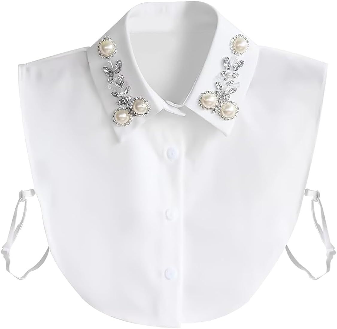 Joyci Diamond Pearl False Collar Peterpan Fake Collar Half Shirt Dickey | Amazon (US)