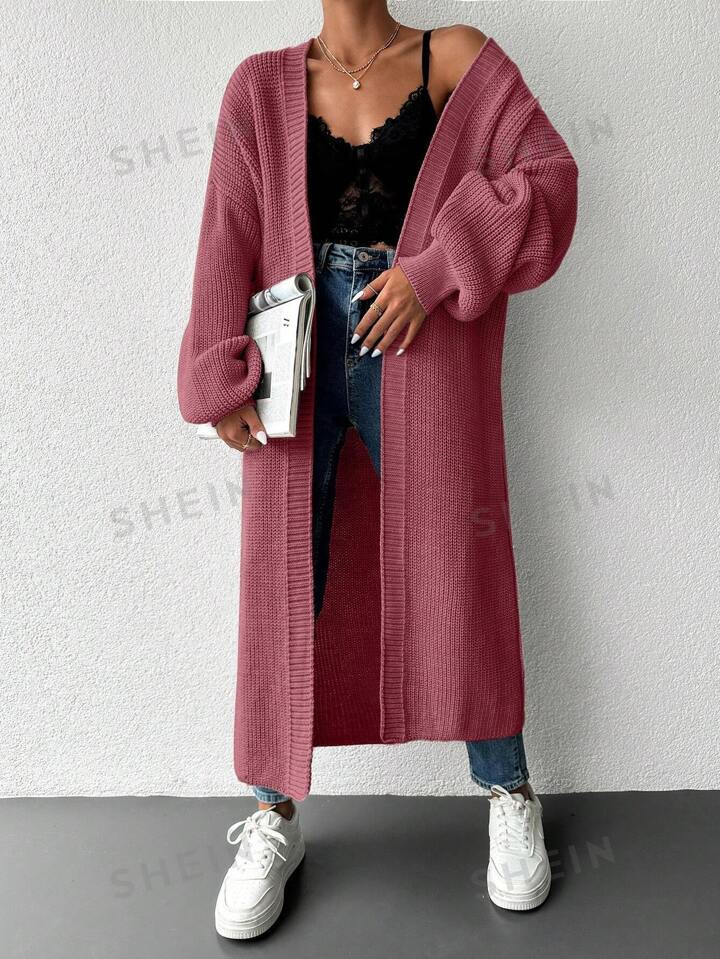 SHEIN Cardigan Épaule tombante Ouvert | SHEIN