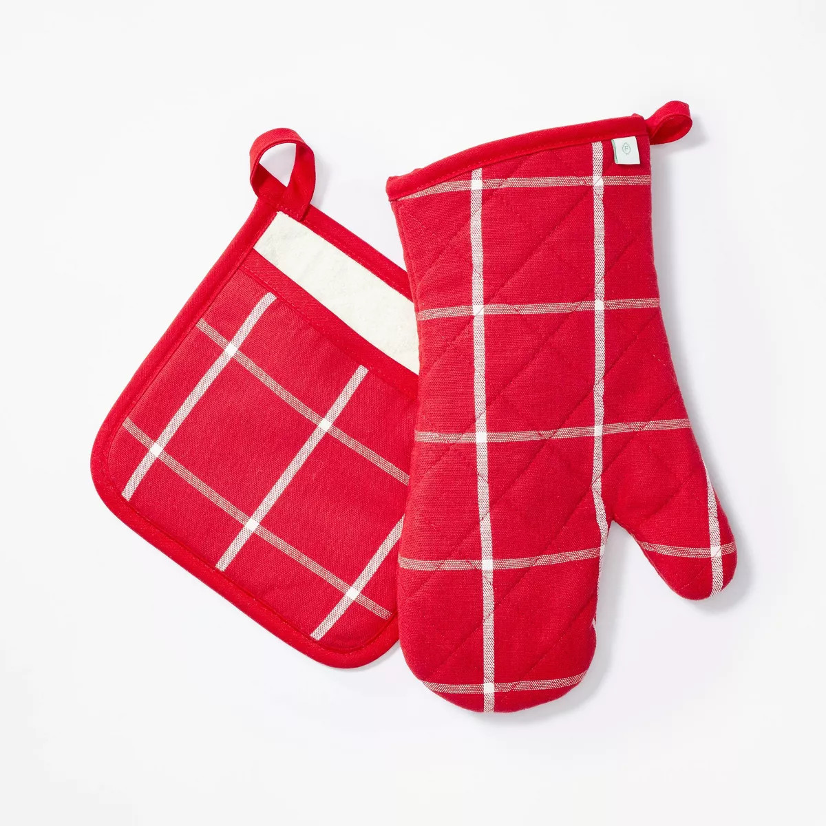 Oven Gloves and Mitts Ripe Red Windowpane - Figmint™ | Target