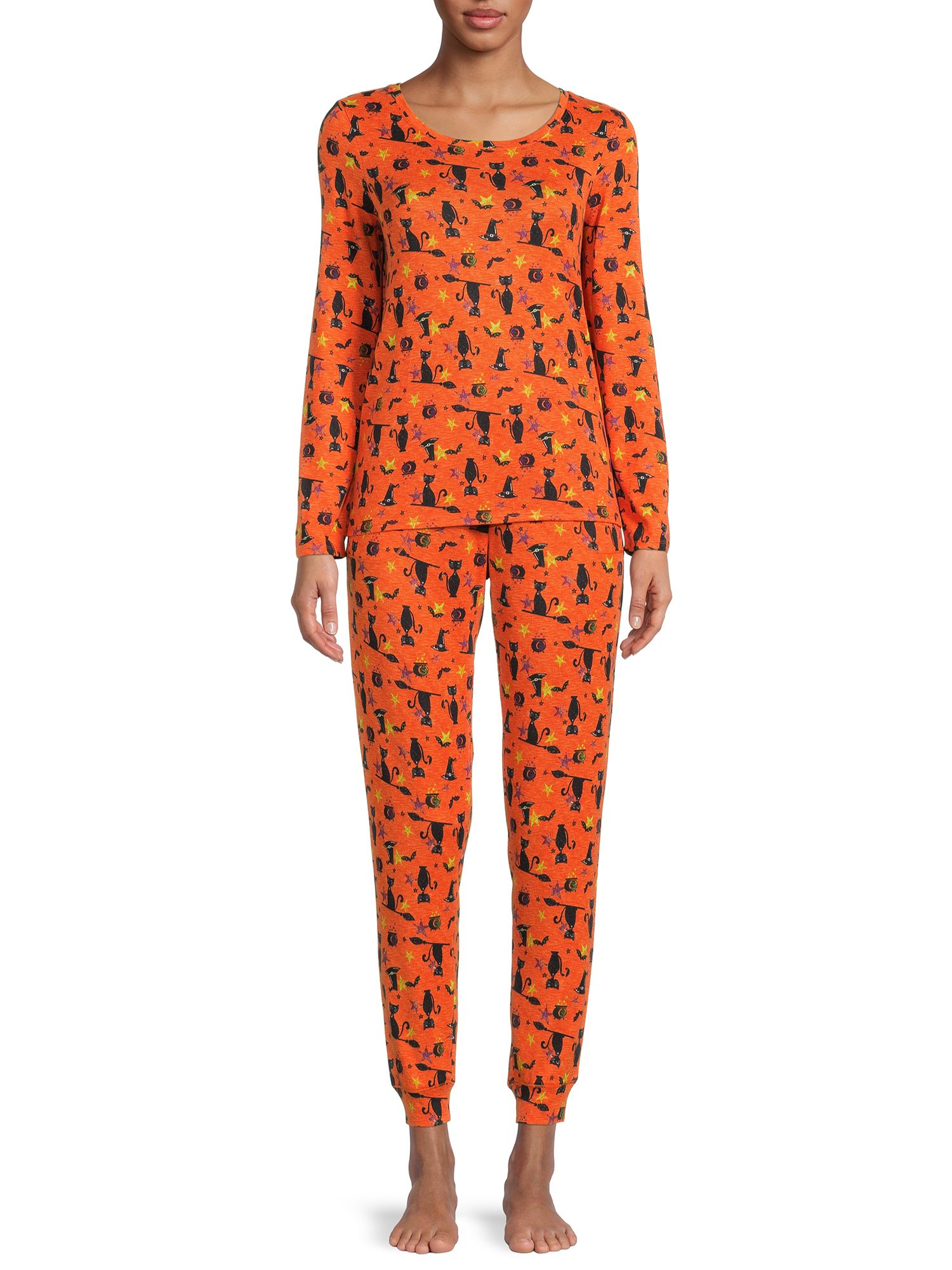 Secret Treasures Women's and Women's Plus Halloween Pajama Set, 2-Piece | Walmart (US)
