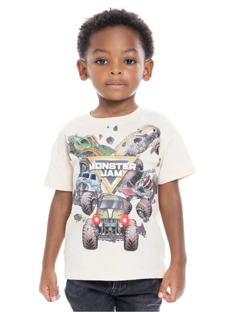 Monster Jam Toddler Short Sleeve Crewneck Tee, Sizes 12M-5T - Walmart.com | Walmart (US)