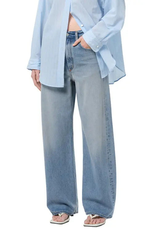 AGOLDE Low Curve Jeans in Reset Medium Indigo at Nordstrom, Size 30 | Nordstrom