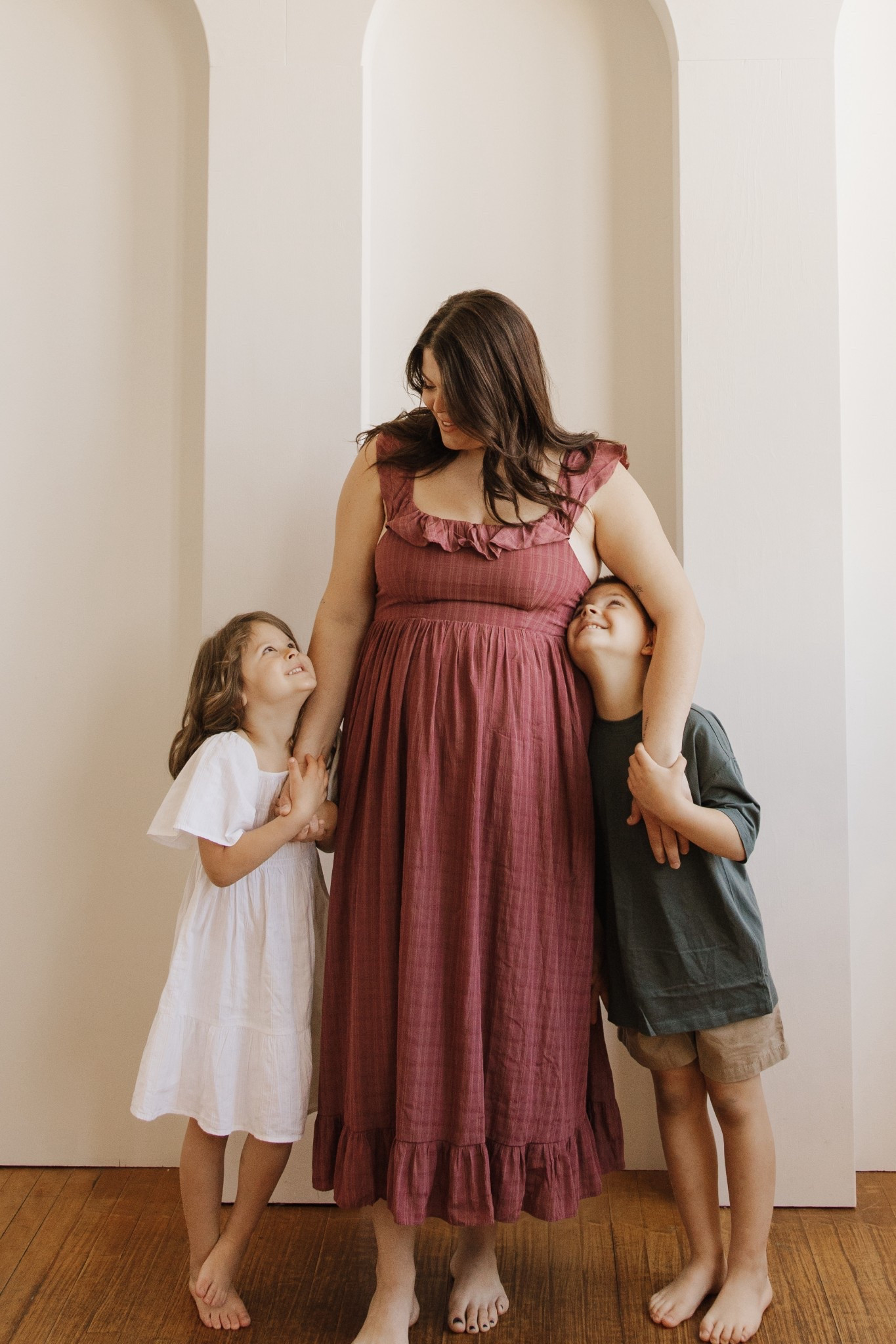 Family photos outfit for spring and summer! Midi dress is Amazon, Leighton’s dress is old navy and Lane’s outfit is old navy  