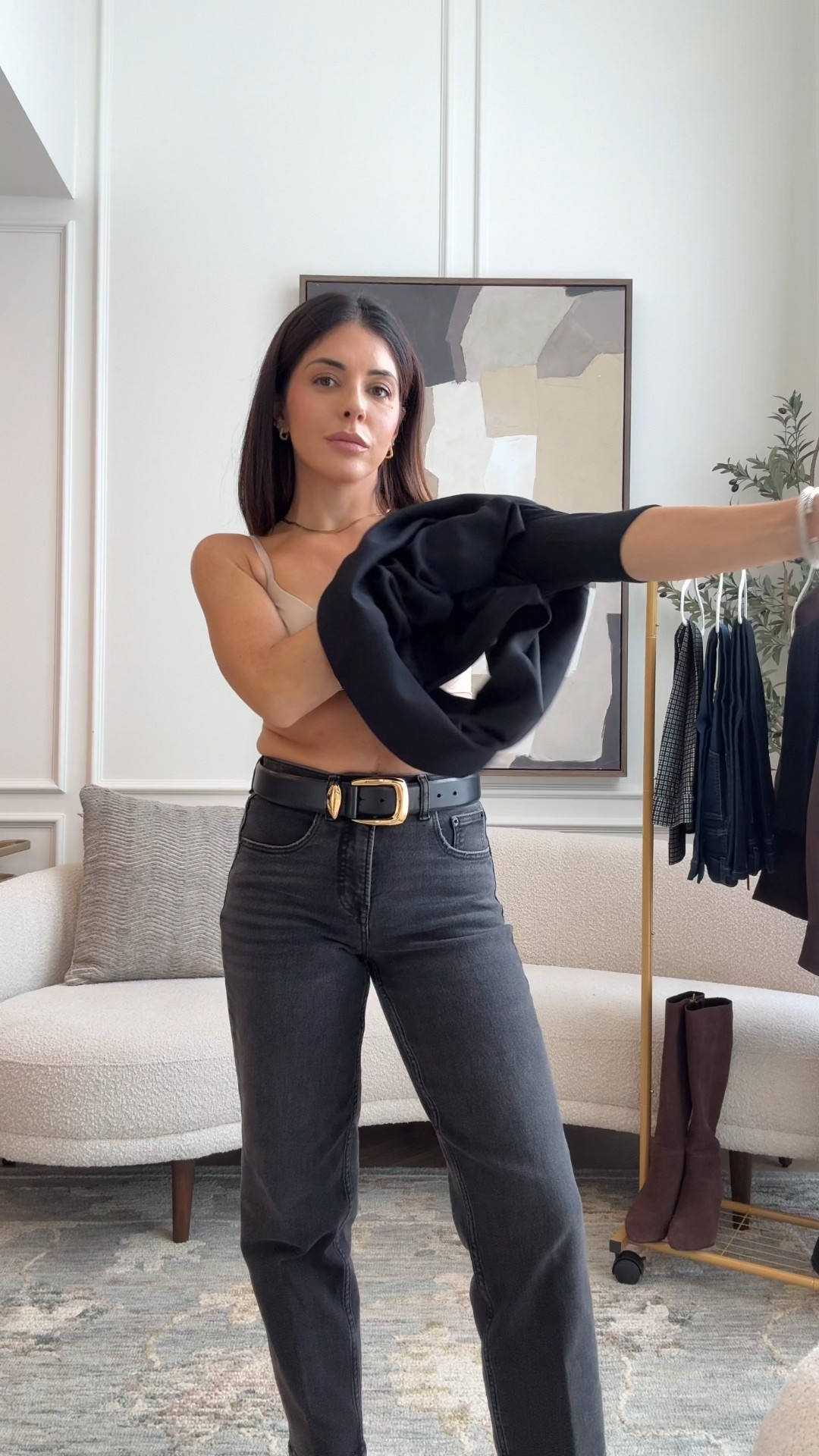 One timeless base, styled three ways. Effortless, elevated, and endlessly versatile

@spanx #spanxpartner 
Jeans are XS (code: GIULIANIXSPANX) 
My long sleeve is size small 

#LTKsale #LTKworkwear #LTKcanada