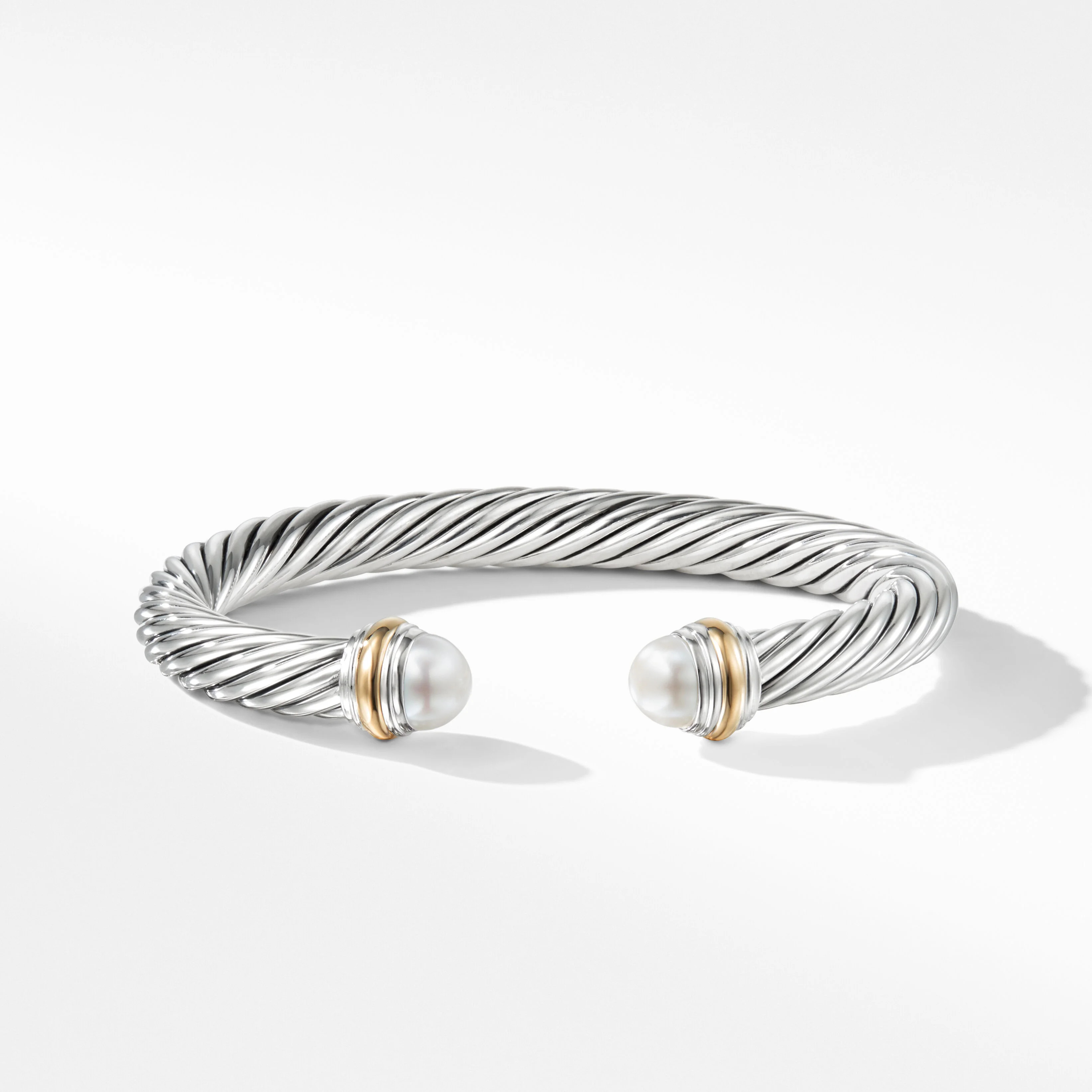 Cable Classics Bracelet in Sterling Silver with Pearls and 14K Yellow Gold | David Yurman