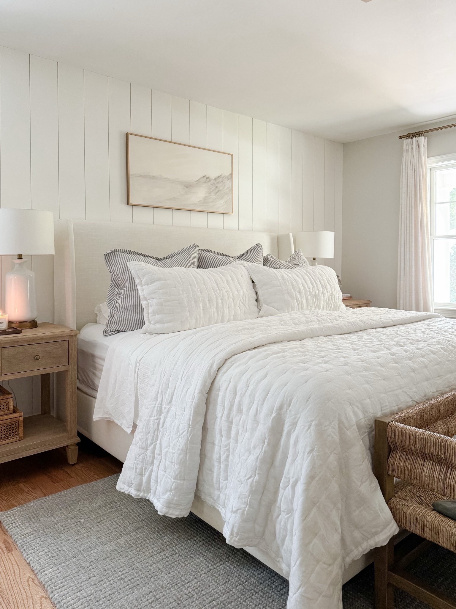 Coastal Bedroom

neutral bedroom, beige bedroom, striped duvet, fluffy duvet, fluffy bedding, wood nightstand, sherri calnan home 

#LTKSaleAlert #LTKHome #LTKFindsUnder50