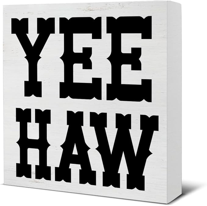 Rustic Western Home Decor Western Cowboy Themed Yee Haw Wooden Sign Western Decorations for Home ... | Amazon (US)