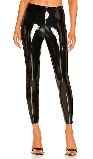 Petite Faux Patent Leather Legging in Black | Revolve Clothing (Global)