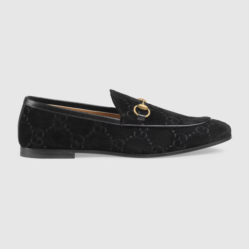 GUCCI Men's Gucci Jordaan GG Velvet Loafer, Black, Velvet | Gucci (US)