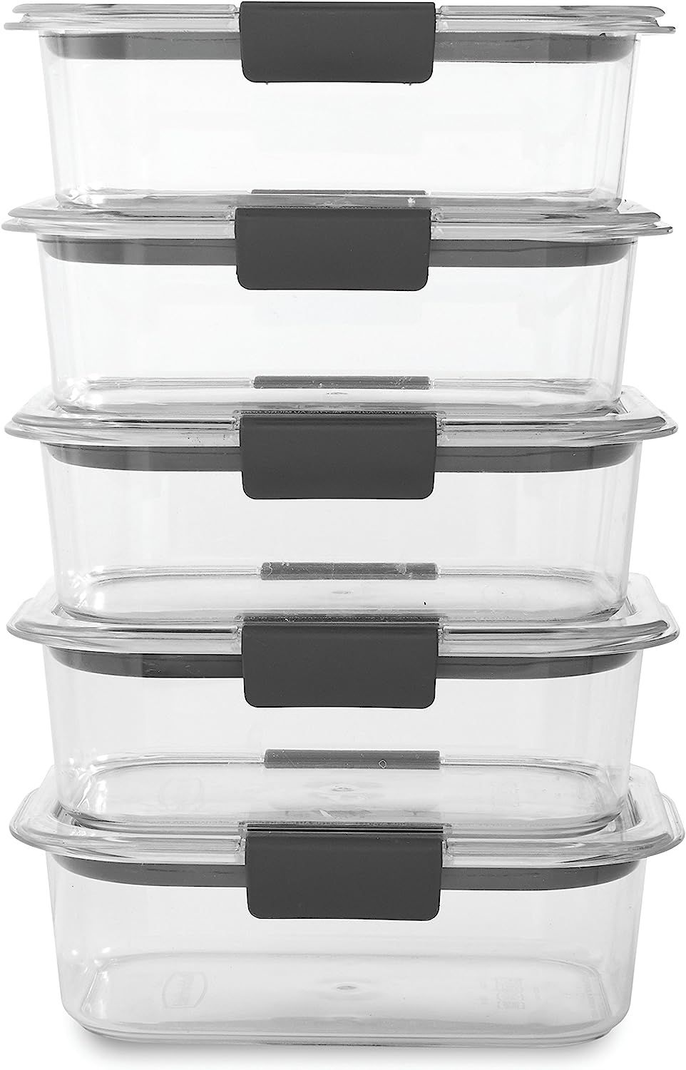 Rubbermaid Brilliance Food Storage Container, BPA free Plastic, Medium, 3.2 Cup, 5 Pack, Clear | Amazon (US)