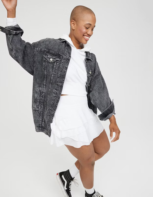 OFFLINE By Aerie Oversized Boyfriend Denim Jacket | American Eagle Outfitters (US & CA)