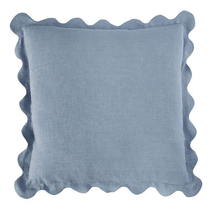 Rue Scalloped Edge Linen Pillow Cover with Zipper & Insert | Ballard Designs, Inc.