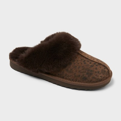 Women's Sylvia Genuine Suede Scuff Slippers - Auden™ Brown 9 | Target