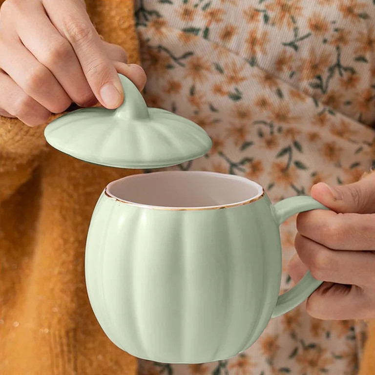 Ceramic Pumpkin Mug with Lid, Thanksgiving Fall Themed Coffee Cup, Seasonal Decorative Drinkware ... | Walmart (US)