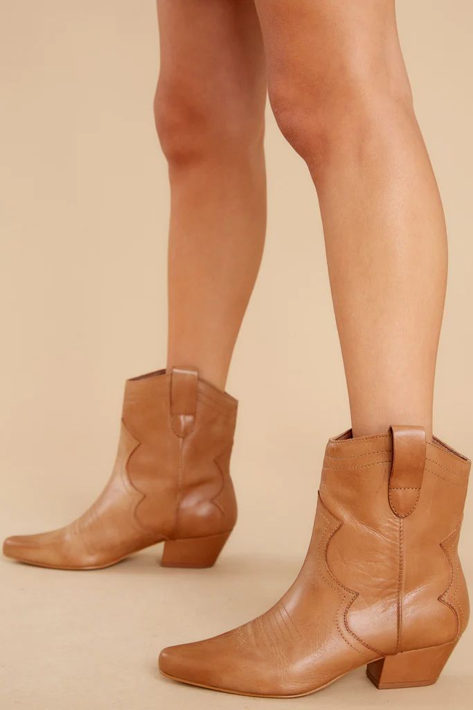 Arlo Natural Leather Western Bootie | Red Dress 