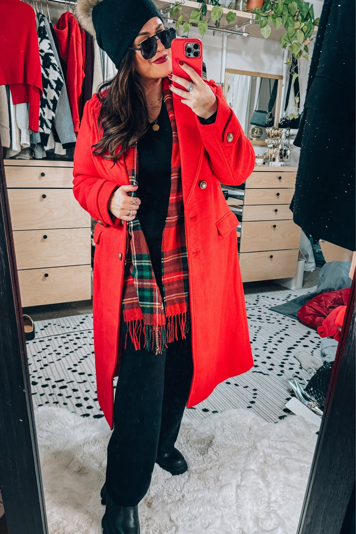 Midsize casual holiday outfit 
Red coat large 
Amazon matching set xl 
Holiday scarf 
Amazon beanie 
Lug sole boots tts 


#LTKHoliday #LTKmidsize #LTKSeasonal