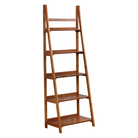 Linon Charlotte Bookcase, Brown, 5 Shelves, 72 inches Tall | Walmart (US)