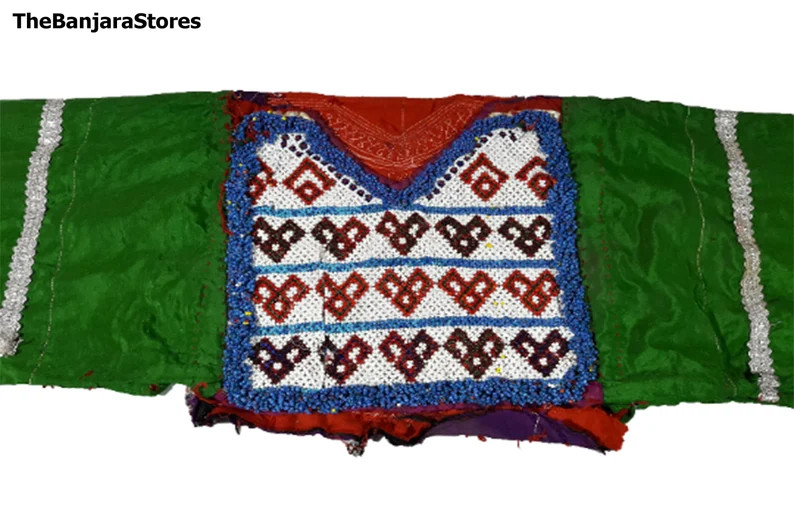 Vintage Afghan Kuchi Banjara Hand Embroidered Choli,Patchwork Neck Yoke Traditional Banjara Kutch... | Etsy (US)