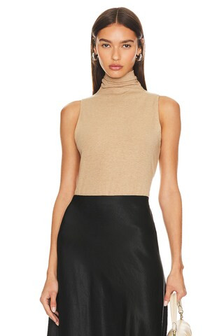 Vince Sleeveless Turtleneck in Cashew from Revolve.com | Revolve Clothing (Global)