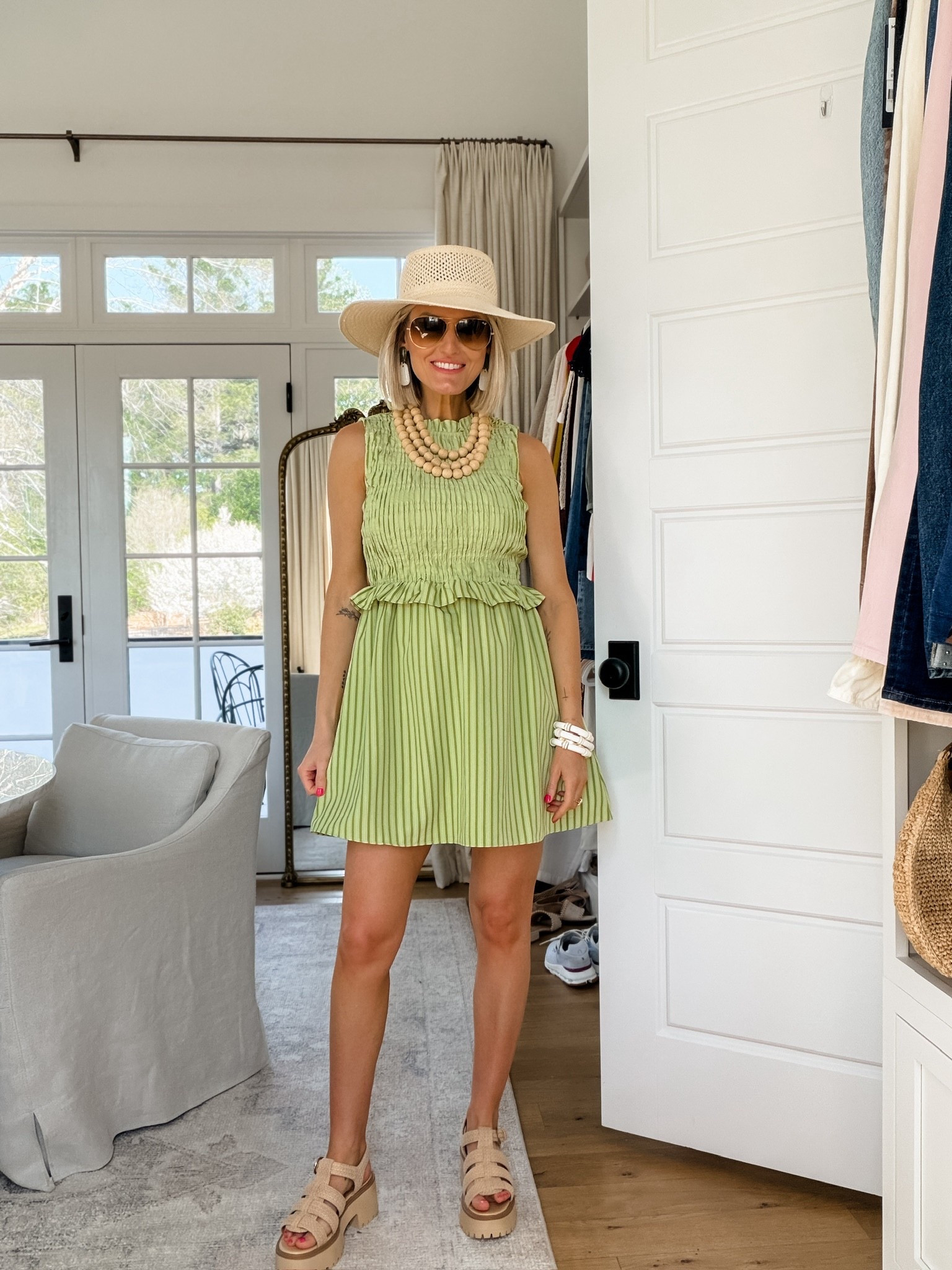 This green dress is perfect for the Masters! I love the ruffle detail! Wearing XS. 

Loverly Grey, Tuckernuck, Masters outfit ideas, green striped mini dress, spring dress, spring fashion, spring outfit ideas 

#LTKootd #LTKSeasonal