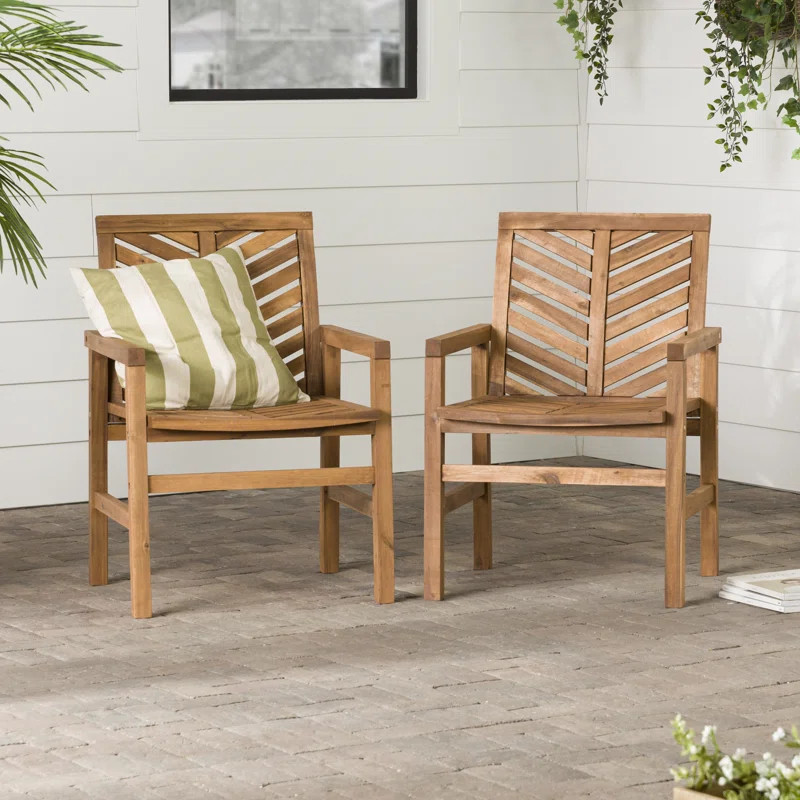 Harbison Acacia Patio Dining Armchair | Wayfair North America