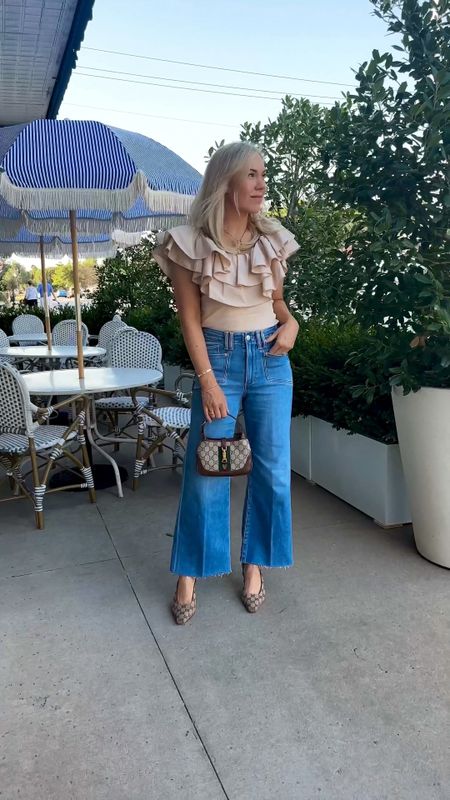 Obsessed with this top and jeans!
Both fit TTS

Ruffle top
Jeans
Gucci bag
Gucci heels
#ltkvideo
Summer outfit 
Summer dress 
Vacation outfit
Vacation dress
Date night outfit
#Itkseasonal
#Itkover40
#Itku


#LTKItBag #LTKFindsUnder100 #LTKShoeCrush