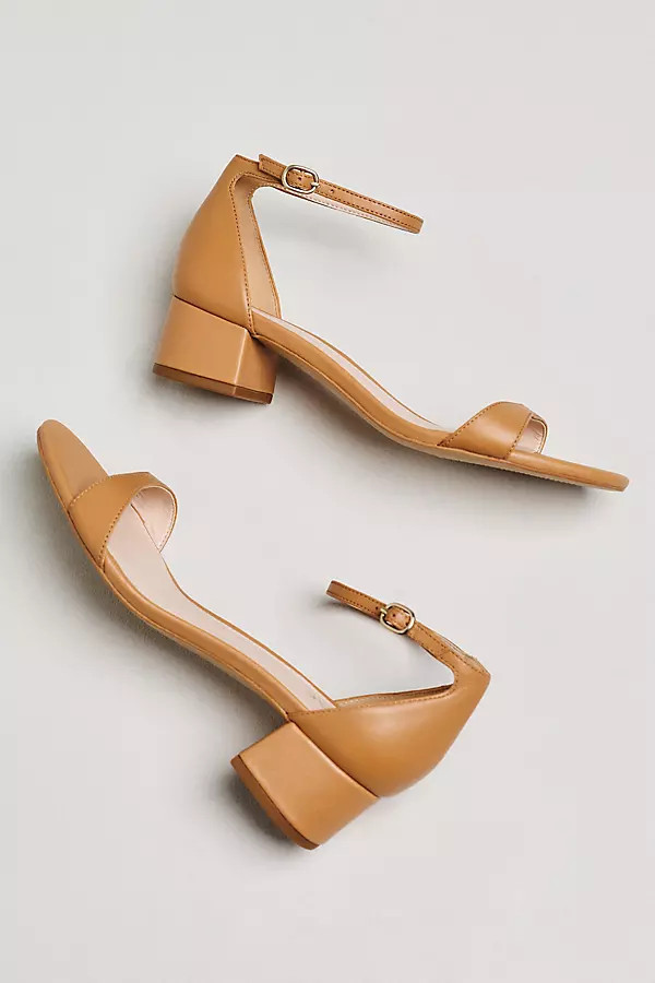 Maeve Ankle-Strap Low Block Heels | Anthropologie (US)