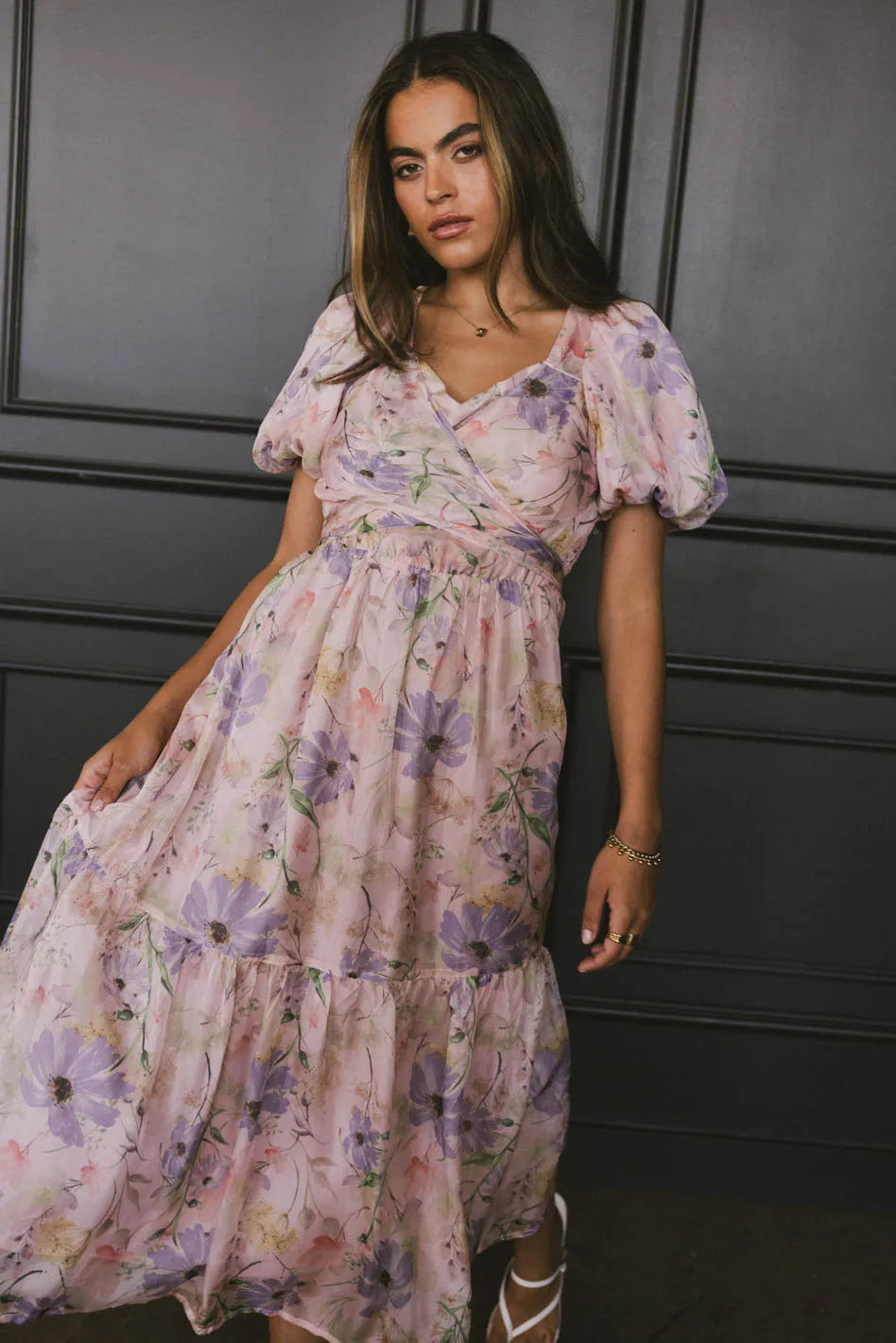 Angelique Floral Tie Dress in Pink | Böhme US