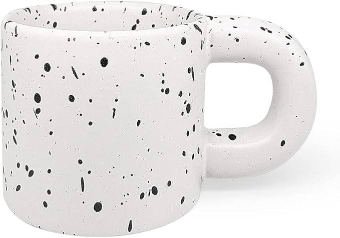 Ceramic Coffee Mug,Microwave & Dishwasher Safe Mug to Decorate,Tea Cup with Porcelain Fat Round H... | Amazon (US)