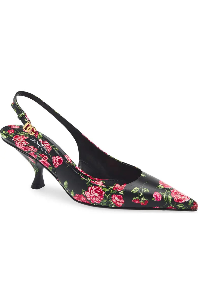Lollo Rose Print Kitten Heel Slingback Pump (Women) | Nordstrom