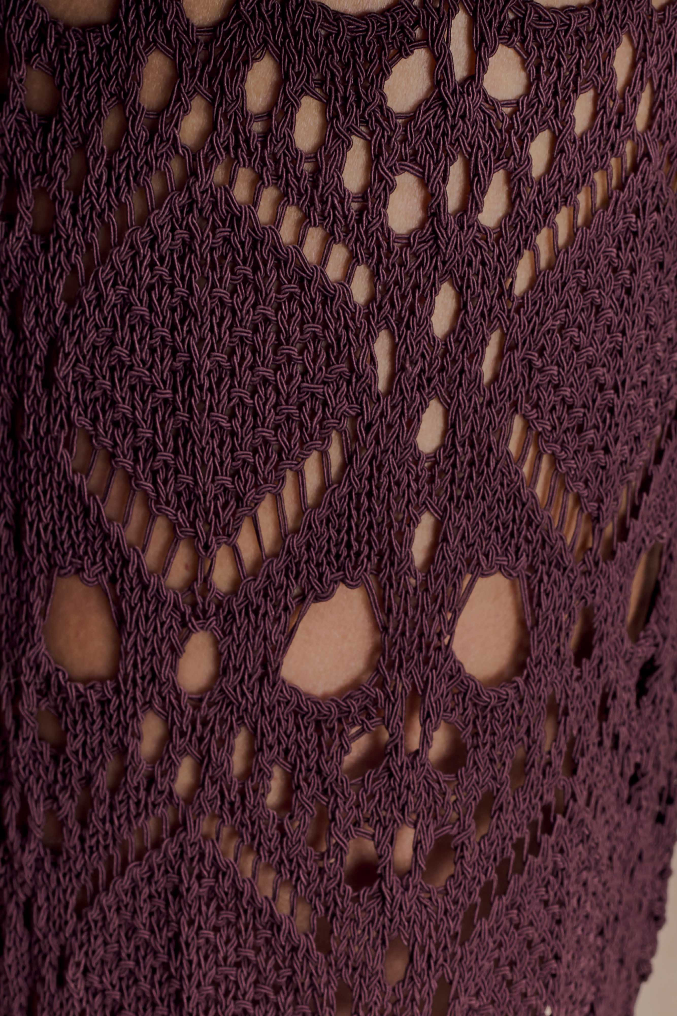 Trena Crochet Knit Pants - Chocolate | MESHKI US