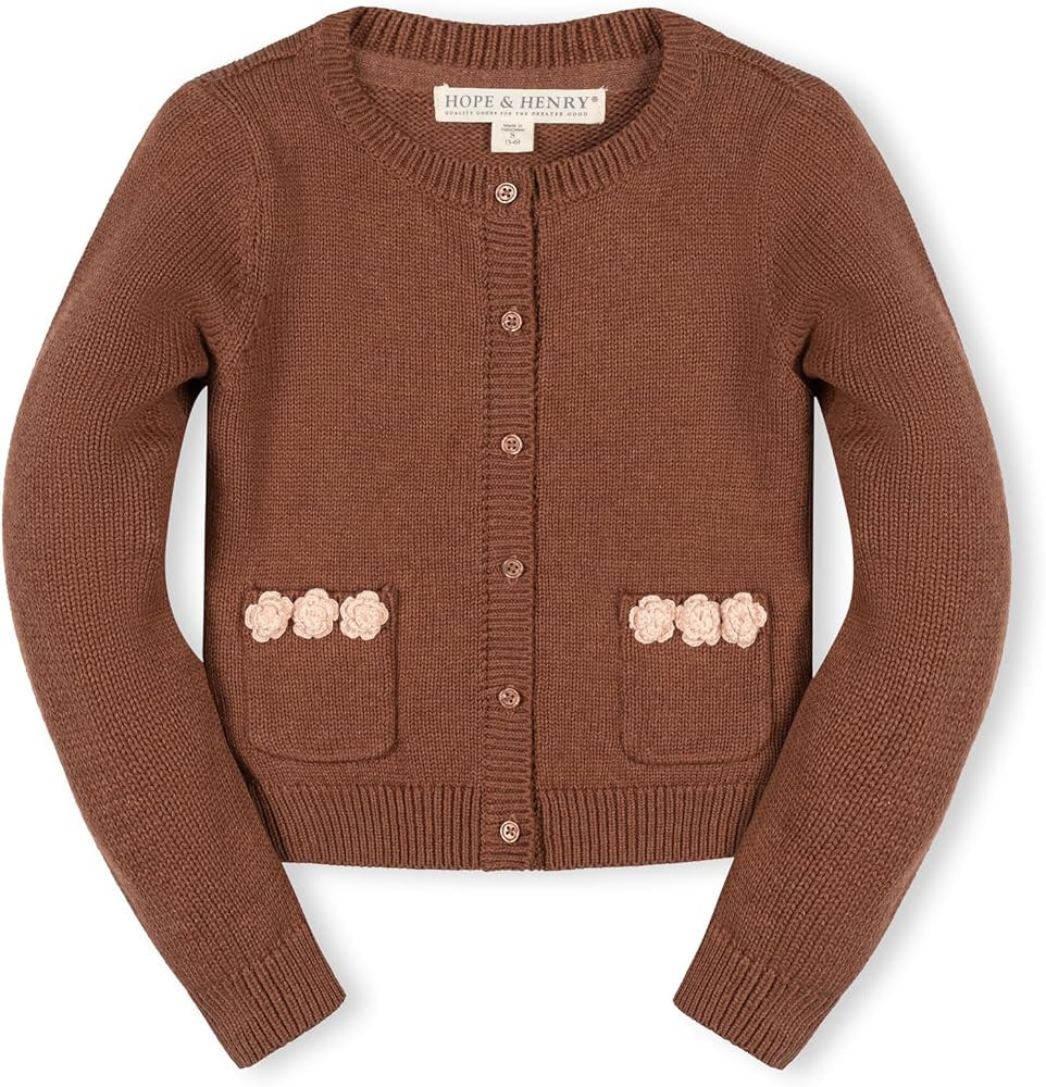 Hope & Henry Girls' Long Sleeve Dressy Cropped Cardigan Sweater | Amazon (US)