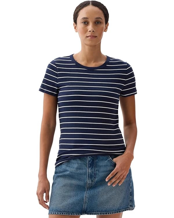 GAP Women's Short Sleeve Ribbed Tee | Amazon (US)
