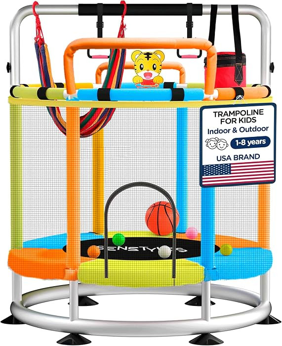 Trampoline for Kids with Safety Enclosure Indoor and Outdoor mini Trampoline for Kids Anti Rollov... | Amazon (US)