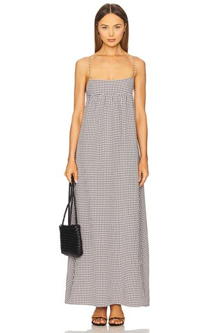 Reese Maxi Dress in Black & Ivory Gingham | Revolve Clothing (Global)