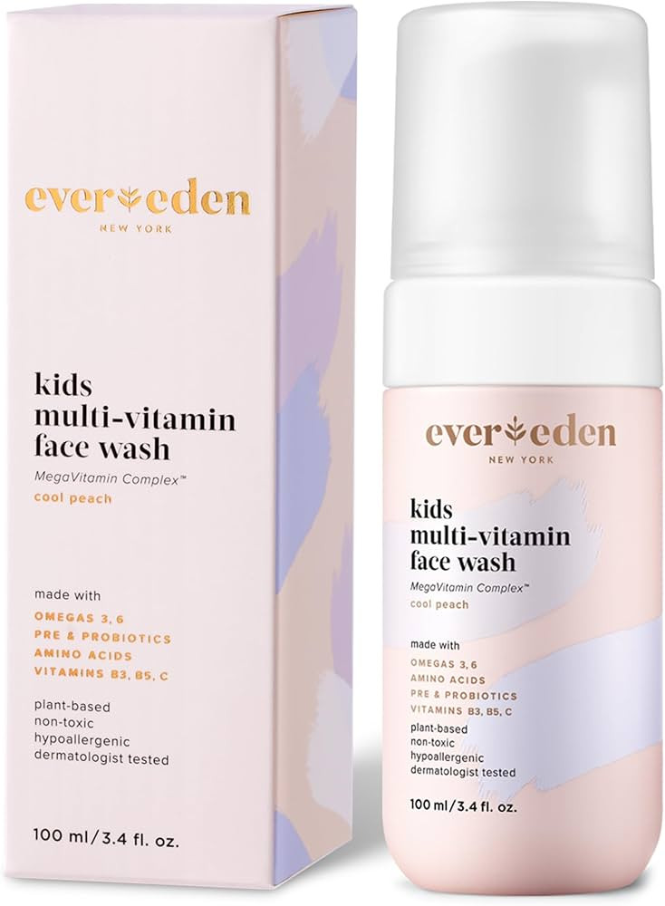 Evereden Kids Face Wash: Cool Peach, 3.4 fl oz. | Plant Based and Natural Kids Skin Care | Non-to... | Amazon (US)