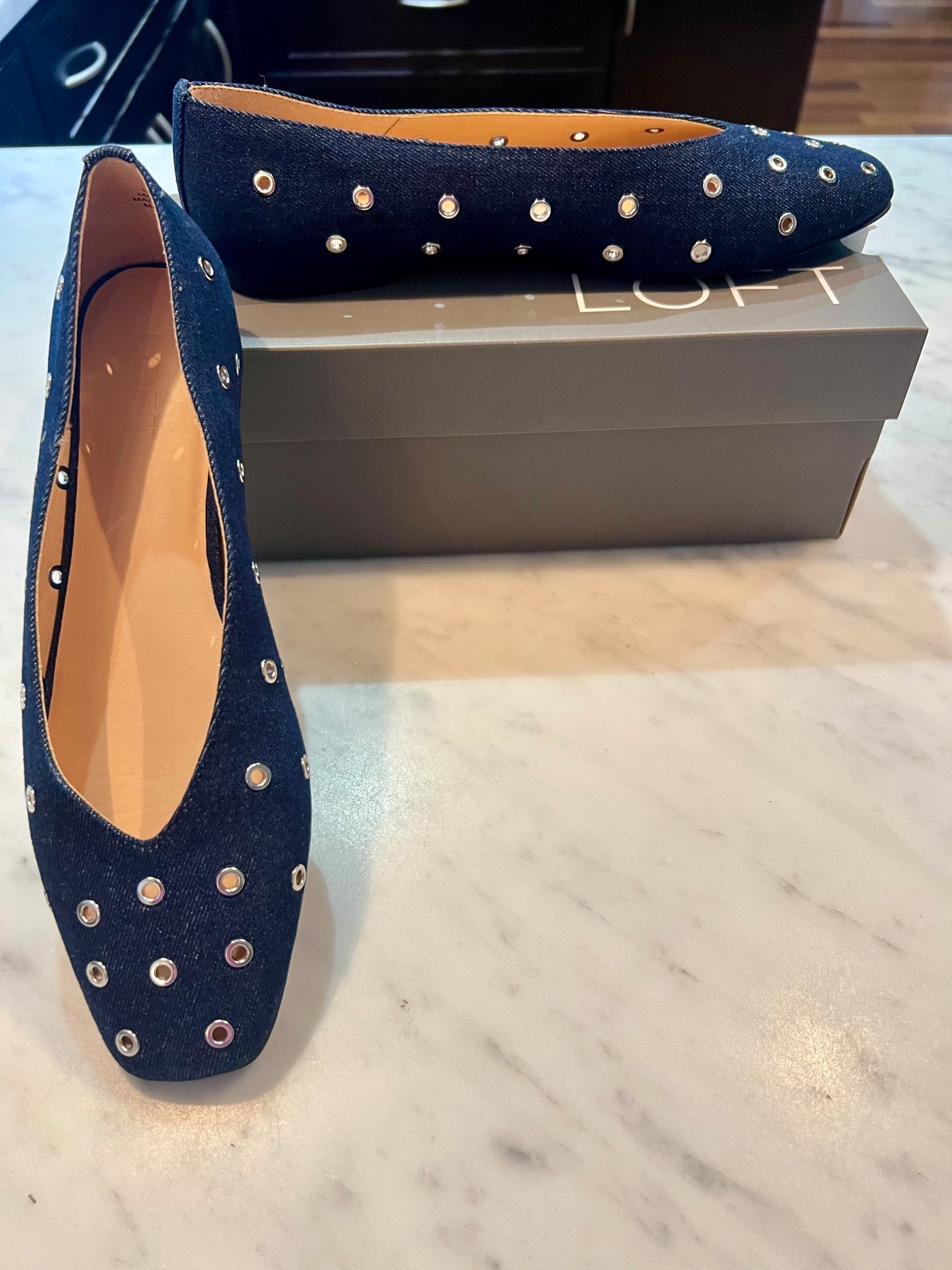 denim ballet flats, spring shoes 

#LTKSeasonal #LTKgrwm #LTKootd