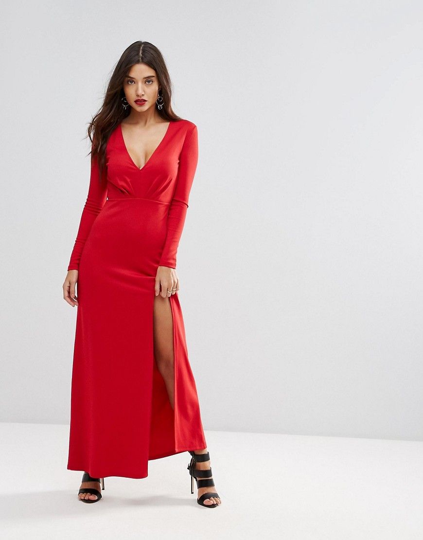 Ivyrevel Maxi Dress With Slit Front - Red | ASOS US